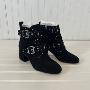 NWT Rebecca Minkoff Logan Studded Ankle Boots Black Block Heel Size 7